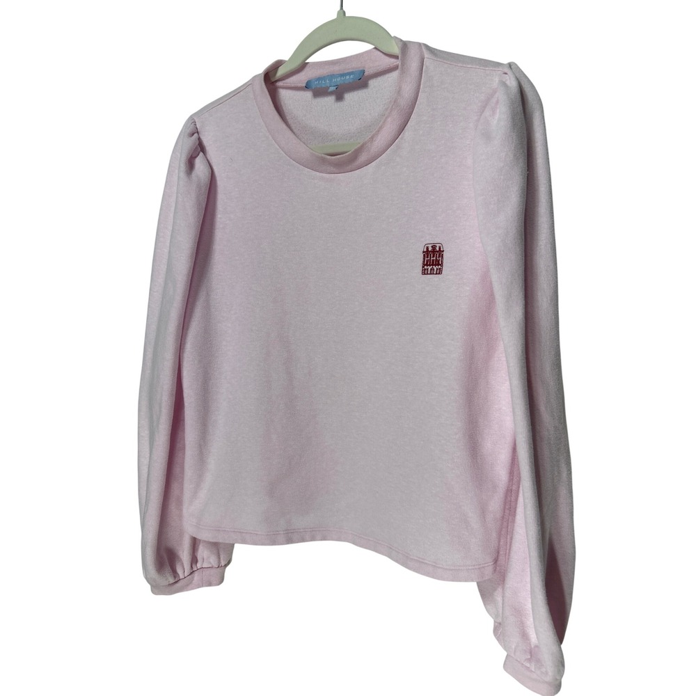 Hill House Home Teddy Puff Sleeve House Logo Sweatshirt Women's Size Large